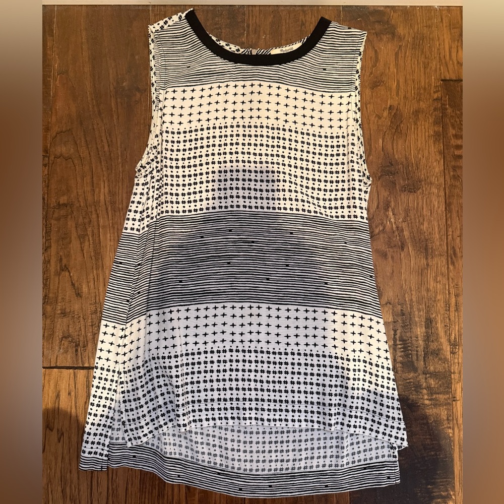Madewell Black and White Striped Top